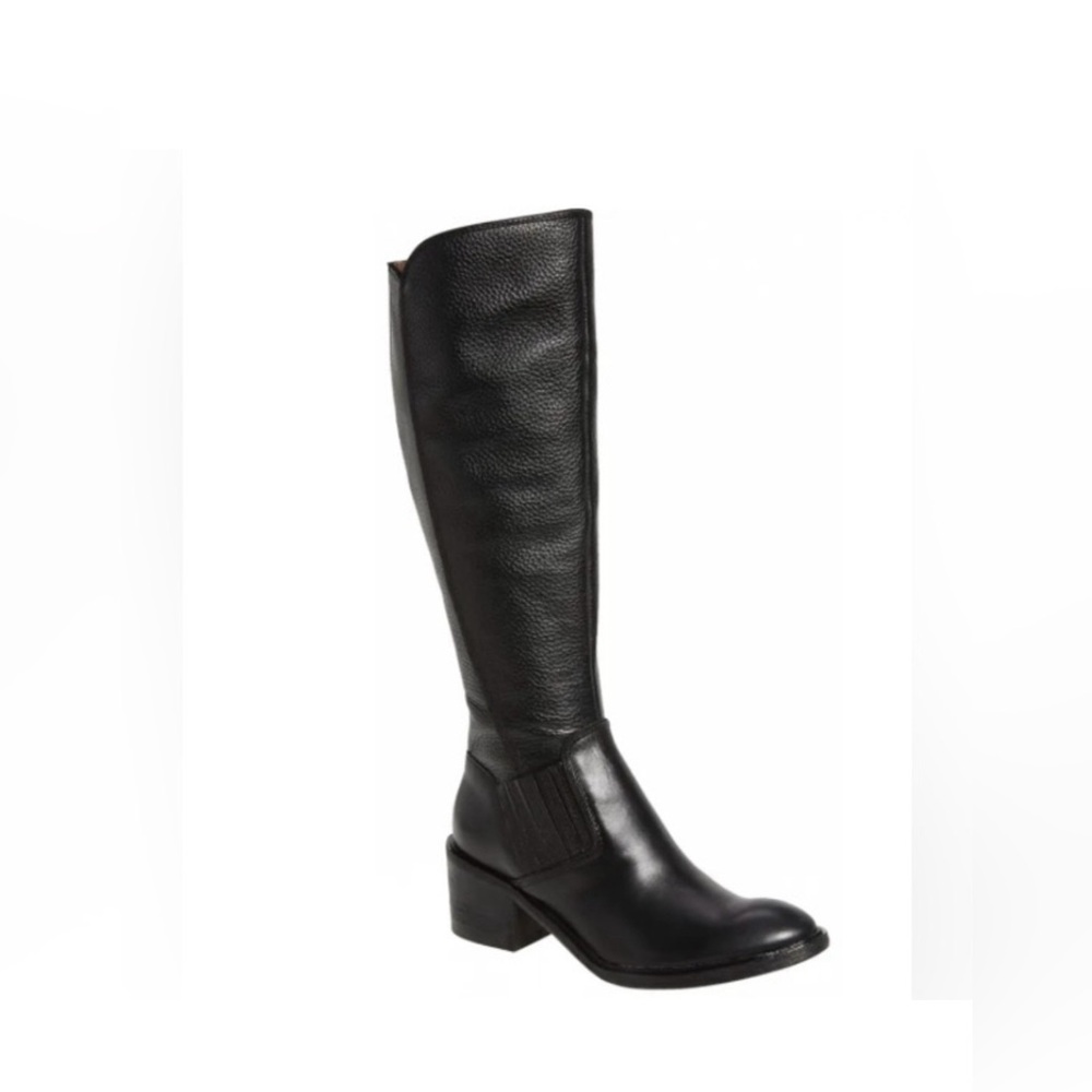 Donald J. Pliner Envy Black Leather Riding Boot